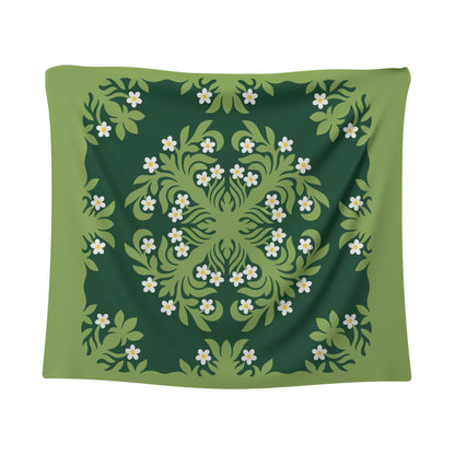 Hawaii Tapestry Emerald Tropical Floral Garden Elegance