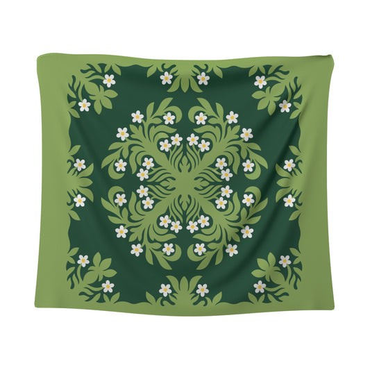 Hawaii Tapestry Emerald Tropical Floral Garden Elegance