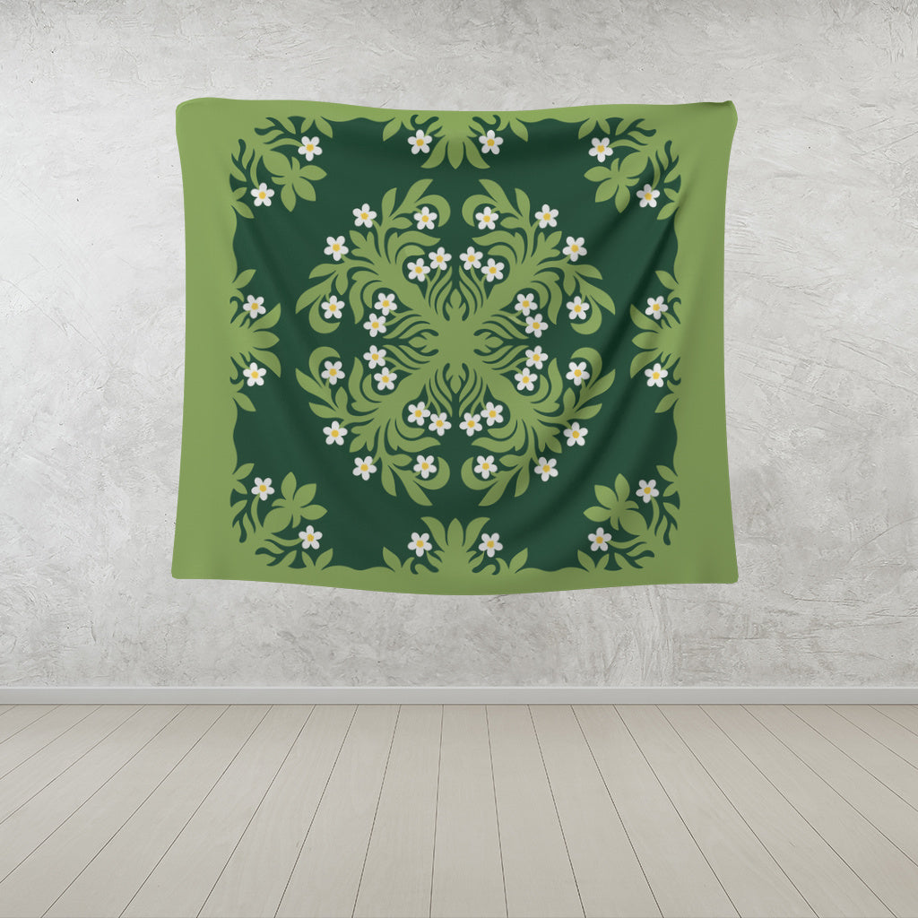 Hawaii Tapestry Emerald Tropical Floral Garden Elegance