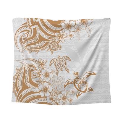 Hawaii Tapestry Kanaka Maoli Hibiscus Polynesian Tribal Turtle Print Style