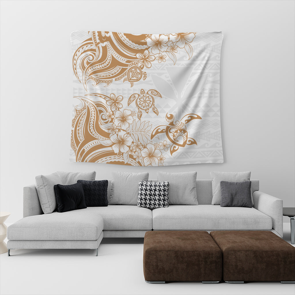 Hawaii Tapestry Kanaka Maoli Hibiscus Polynesian Tribal Turtle Print Style