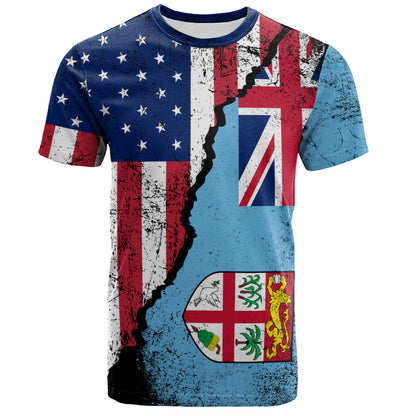 Fiji T-Shirt Fijian American Unity Style
