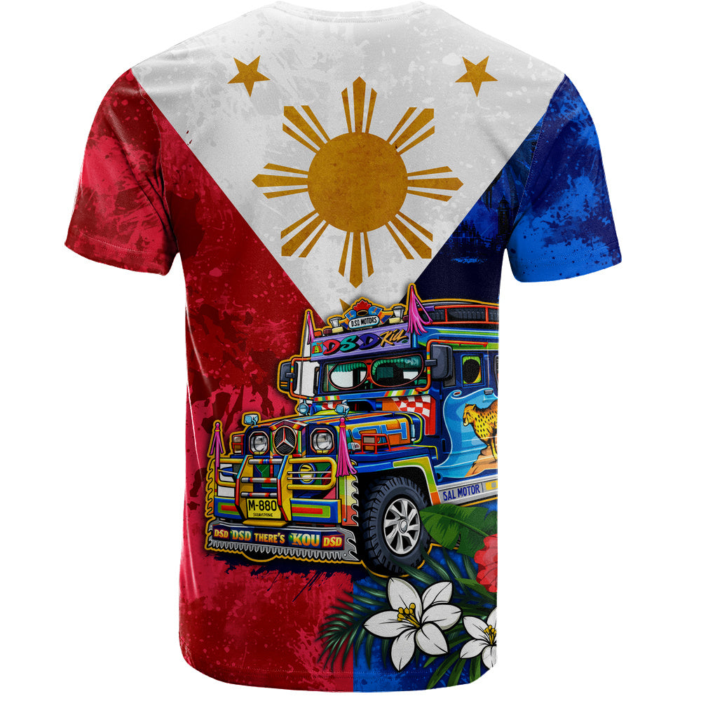 Philippines Filipinos T-Shirt Custom Jeepney Flag Tropical Floral