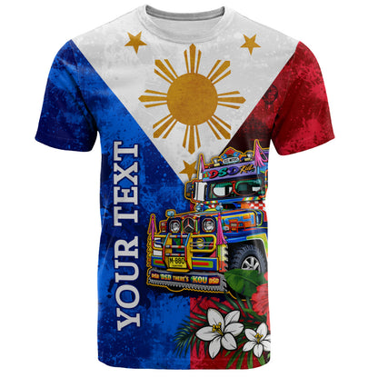 Philippines Filipinos T-Shirt Custom Jeepney Flag Tropical Floral