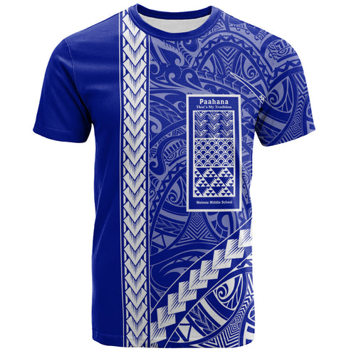 Waimea Middle Public Conversion Charter School T-Shirt Tribal Polynesian Pride Style