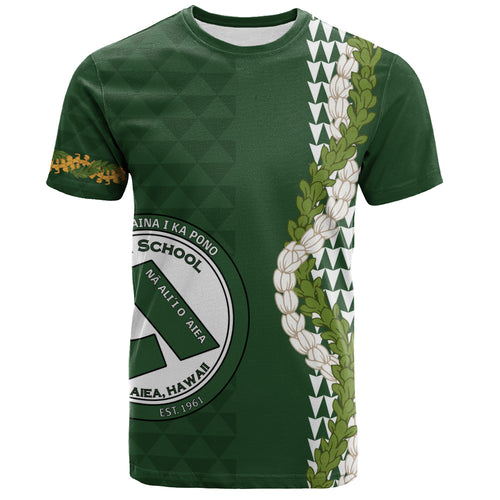 ʻAiea High School T-Shirt Puakenikeni Maile Flower Lei