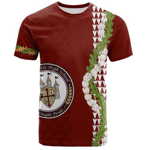 James B. Castle High School T-Shirt Puakenikeni Maile Flower Lei