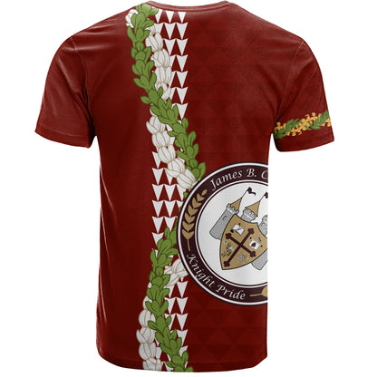 James B. Castle High School T-Shirt Puakenikeni Maile Flower Lei