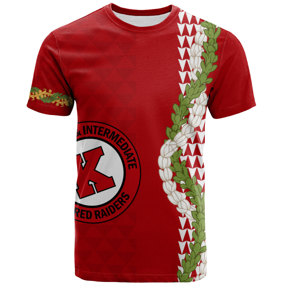 Kahuku High & Intermediate School T-Shirt Puakenikeni Maile Flower Lei