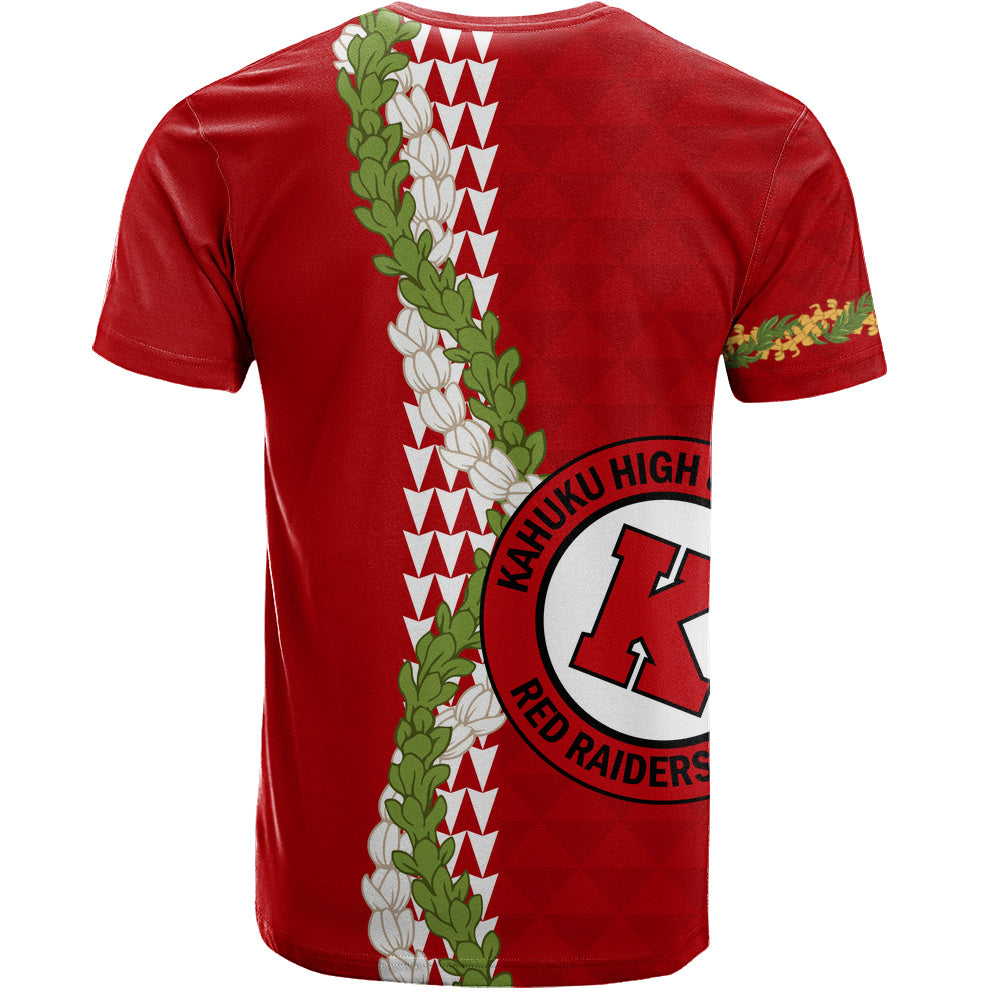 Kahuku High & Intermediate School T-Shirt Puakenikeni Maile Flower Lei