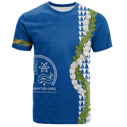 Kihei Charter School T-Shirt Puakenikeni Maile Flower Lei