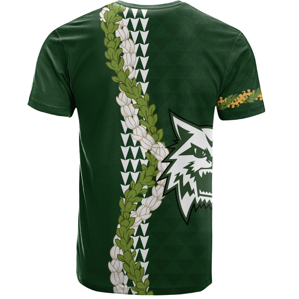 Konawaena High School T-Shirt Puakenikeni Maile Flower Lei