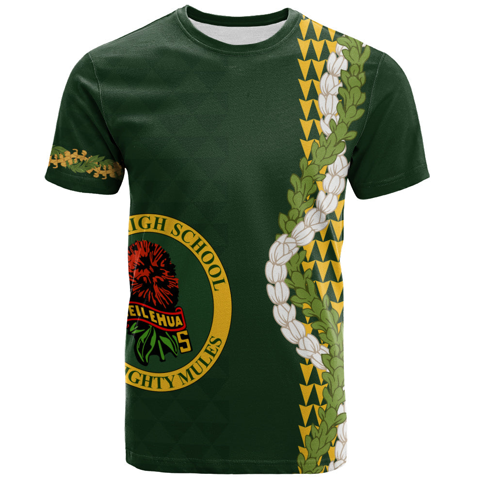 Leilehua High School T-Shirt Puakenikeni Maile Flower Lei