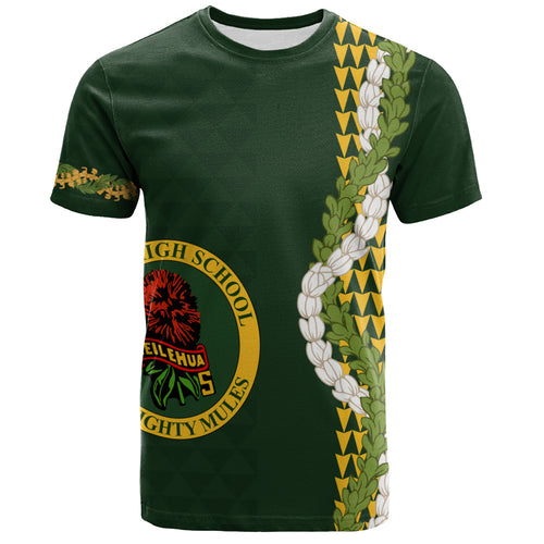 Leilehua High School T-Shirt Puakenikeni Maile Flower Lei