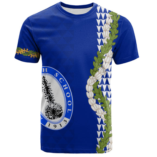 Maui High School T-Shirt Puakenikeni Maile Flower Lei