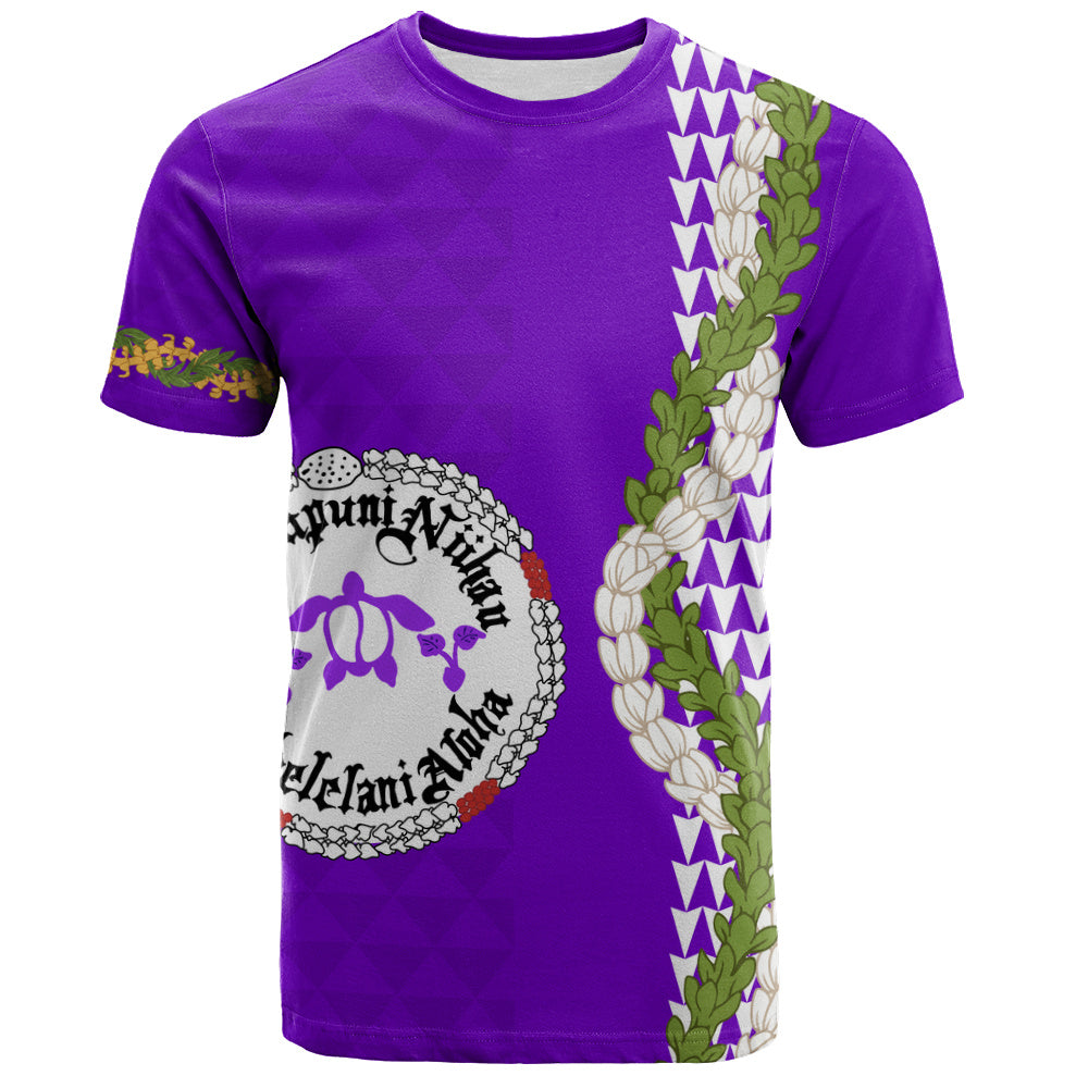 Ni'ihau High and Elementary School T-Shirt Puakenikeni Maile Flower Lei