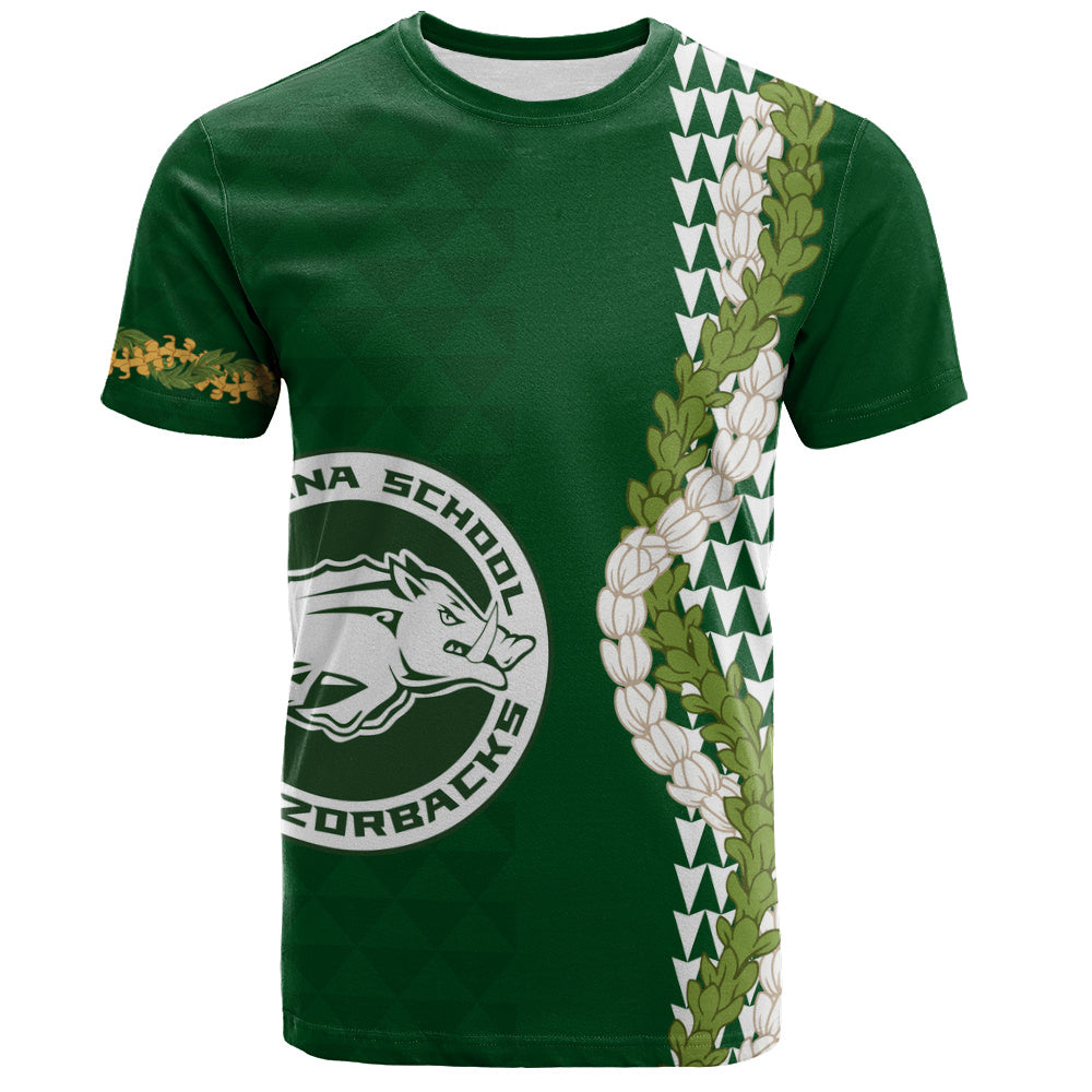 Olomana High & Intermediate School T-Shirt Puakenikeni Maile Flower Lei