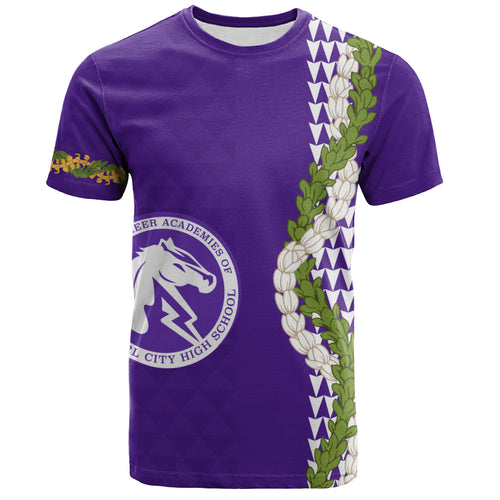 Pearl City High School (Hawaii) T-Shirt Puakenikeni Maile Flower Lei