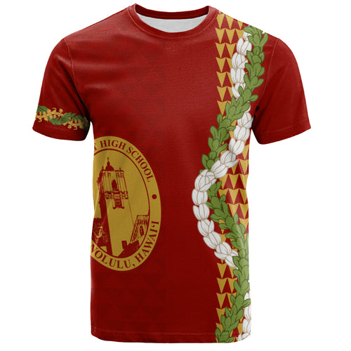 President Theodore Roosevelt High School T-Shirt Puakenikeni Maile Flower Lei