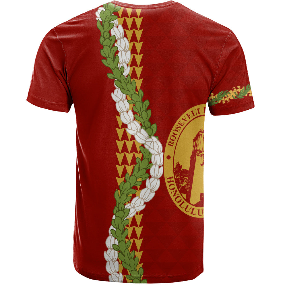 President Theodore Roosevelt High School T-Shirt Puakenikeni Maile Flower Lei