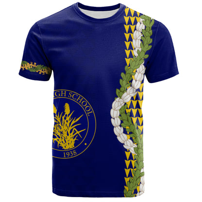 Waipahu High School T-Shirt Puakenikeni Maile Flower Lei