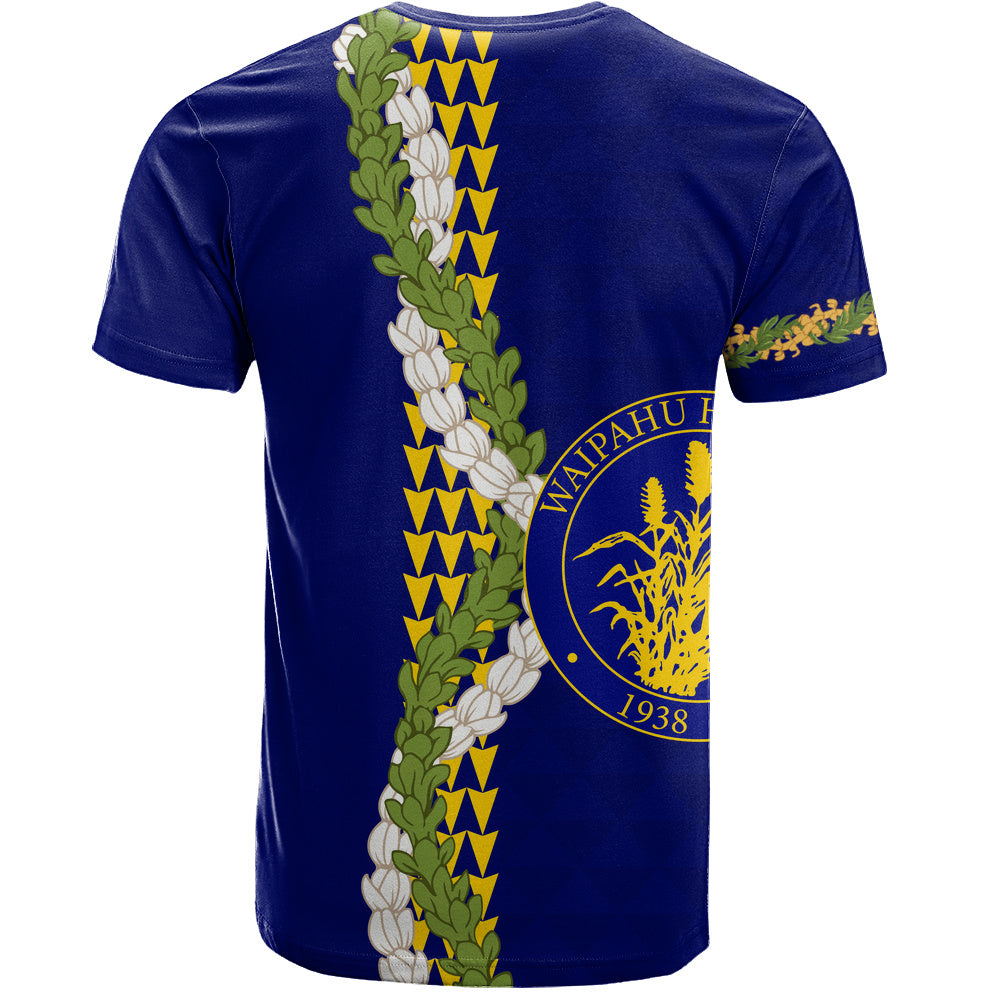 Waipahu High School T-Shirt Puakenikeni Maile Flower Lei