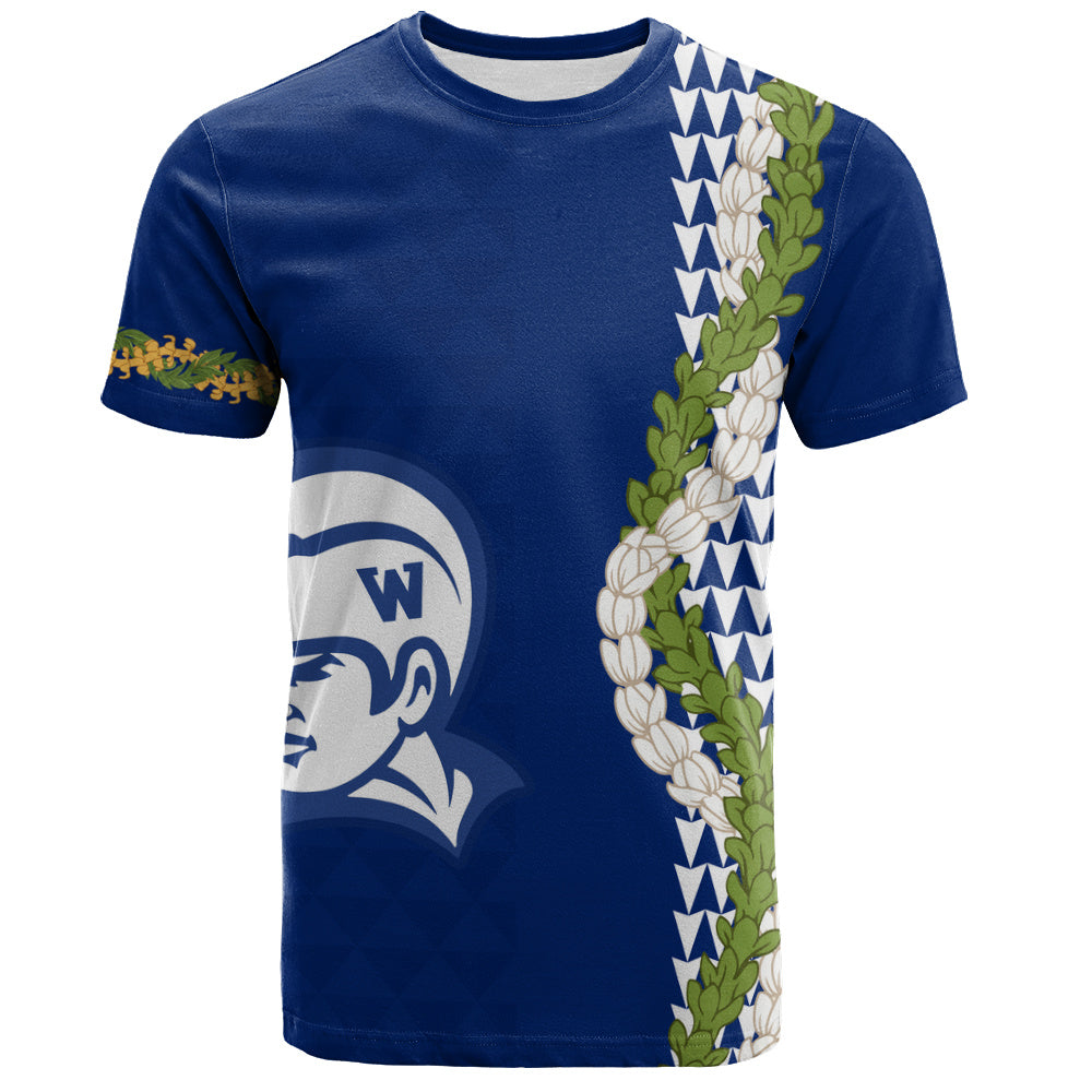 Waimea High School T-Shirt Puakenikeni Maile Flower Lei
