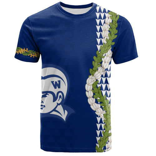Waimea High School T-Shirt Puakenikeni Maile Flower Lei