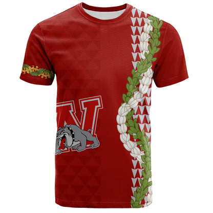 Waialua High and Intermediate School T-Shirt Puakenikeni Maile Flower Lei