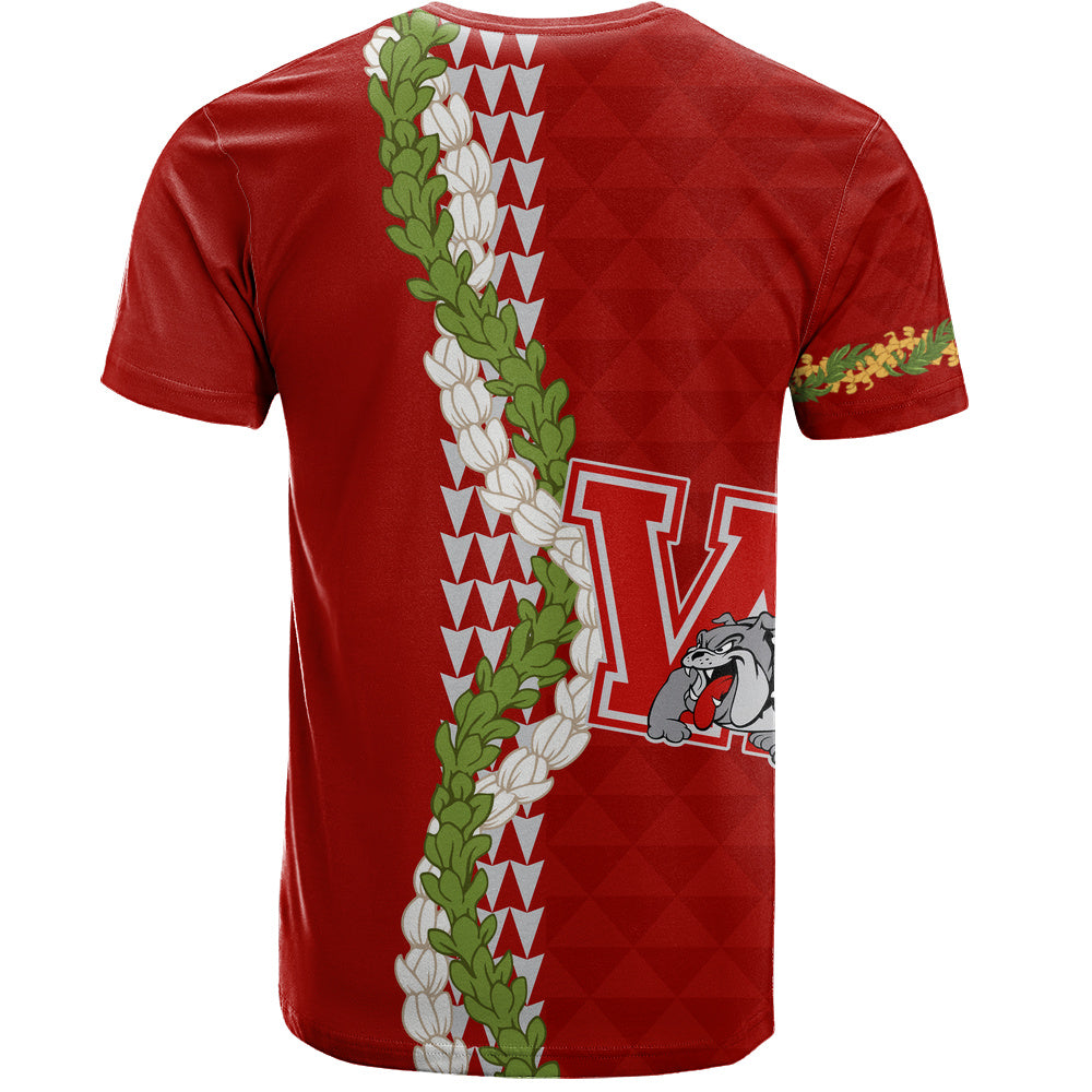 Waialua High and Intermediate School T-Shirt Puakenikeni Maile Flower Lei