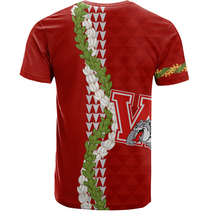 Waialua High and Intermediate School T-Shirt Puakenikeni Maile Flower Lei
