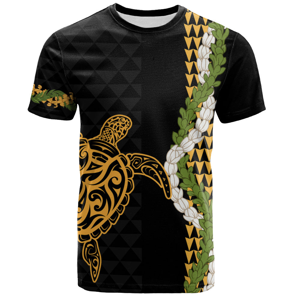 Hawaii T-Shirt Turtle Puakenikeni Maile Flower Lei