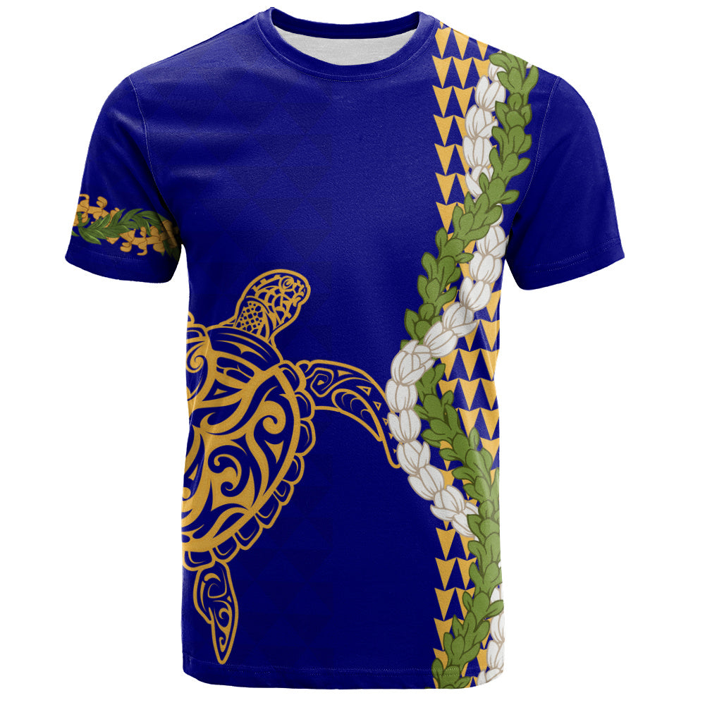 Hawaii T-Shirt Turtle Puakenikeni Maile Flower Lei
