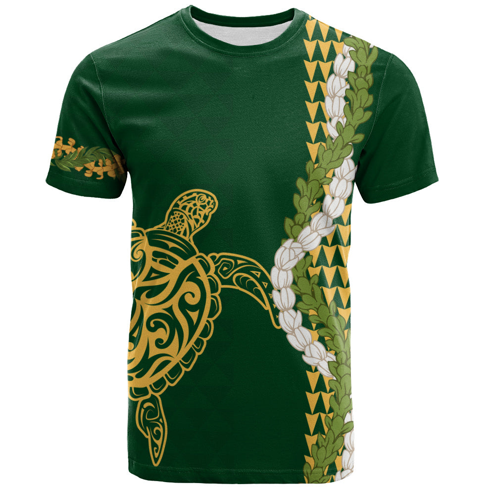 Hawaii T-Shirt Turtle Puakenikeni Maile Flower Lei
