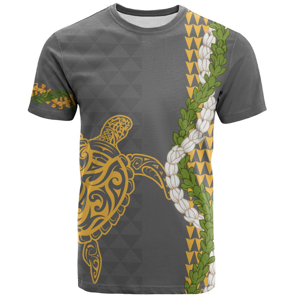 Hawaii T-Shirt Turtle Puakenikeni Maile Flower Lei