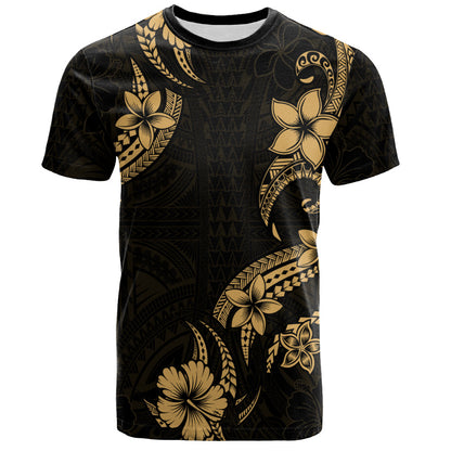 Hawaii T-Shirt Plumeria Tribal Wave