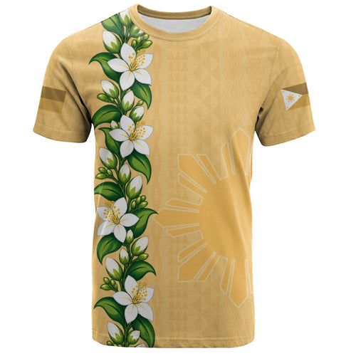 Philippines Filipinos T-Shirt Sampaguita Flower Tribal Polynesian Sun Island Style