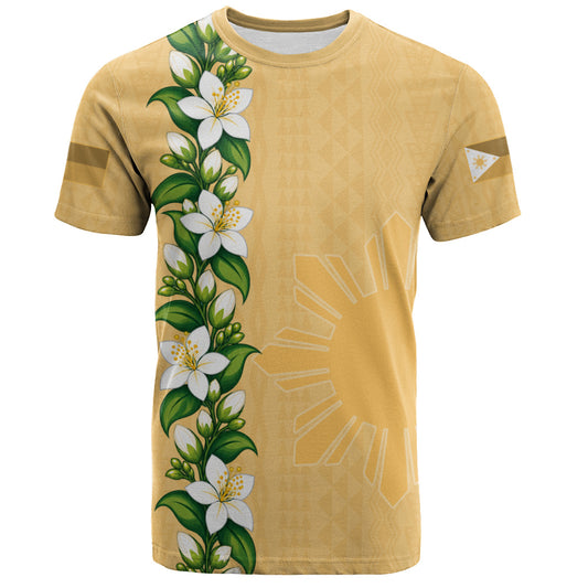 Philippines Filipinos T-Shirt Sampaguita Flower Tribal Polynesian Sun Island Style