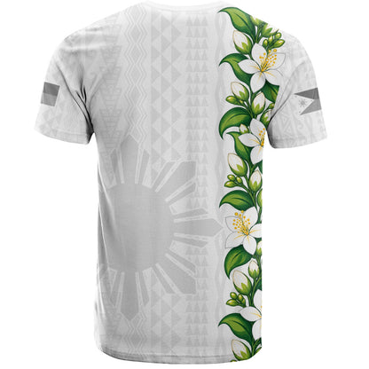 Philippines Filipinos T-Shirt Sampaguita Flower Tribal Polynesian Sun Island Style