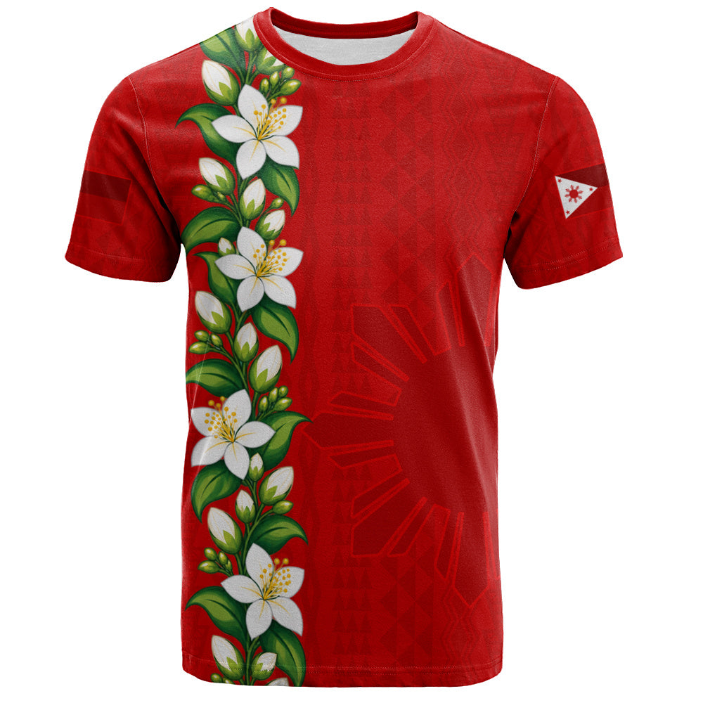 Philippines Filipinos T-Shirt Sampaguita Flower Tribal Polynesian Sun Island Style