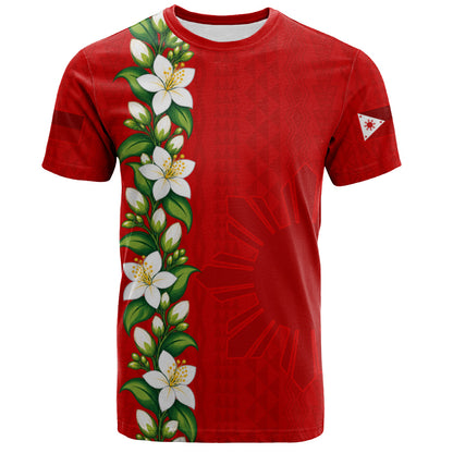 Philippines Filipinos T-Shirt Sampaguita Flower Tribal Polynesian Sun Island Style