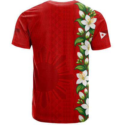 Philippines Filipinos T-Shirt Sampaguita Flower Tribal Polynesian Sun Island Style