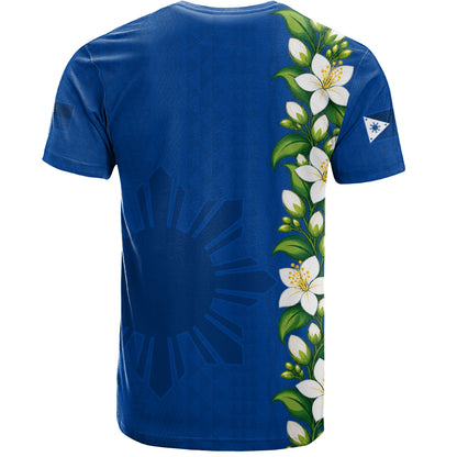 Philippines Filipinos T-Shirt Sampaguita Flower Tribal Polynesian Sun Island Style