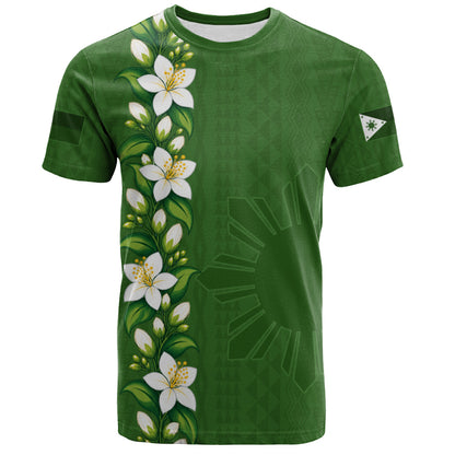 Philippines Filipinos T-Shirt Sampaguita Flower Tribal Polynesian Sun Island Style