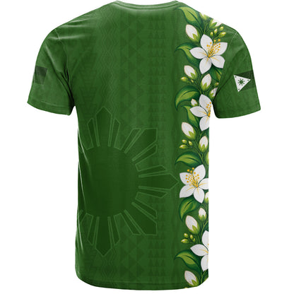 Philippines Filipinos T-Shirt Sampaguita Flower Tribal Polynesian Sun Island Style