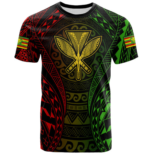 Hawaii T-Shirt Kanaka Maoli Flag Tribal Tattoo Pattern