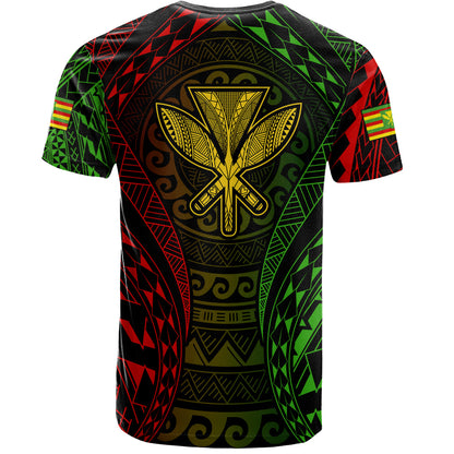 Hawaii T-Shirt Kanaka Maoli Flag Tribal Tattoo Pattern