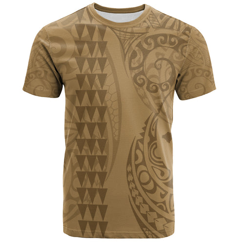 Hawaii T-Shirt Map Kakau Style Golden