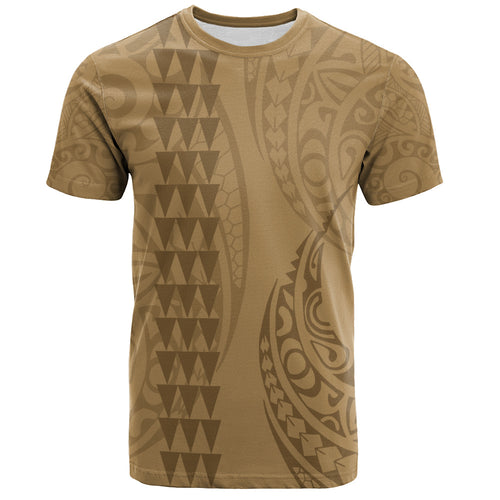 Hawaii T-Shirt Only Polynesian Kakau Style Golden