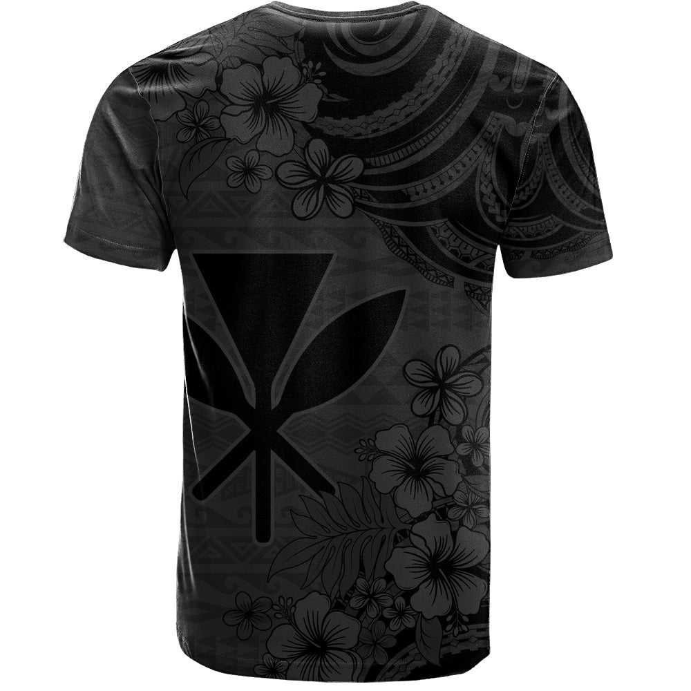 Hawaii T-Shirt Kanaka Maoli Hibiscus Polynesian Tribal Print Style